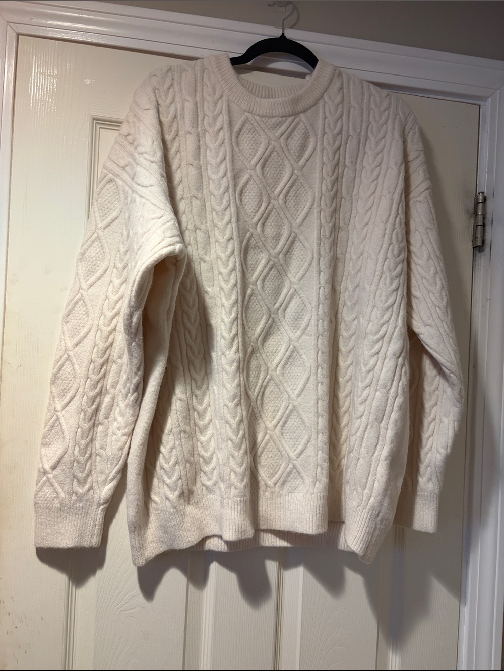Aelfric Eden Cream Cable-Knit Crewneck Sweater